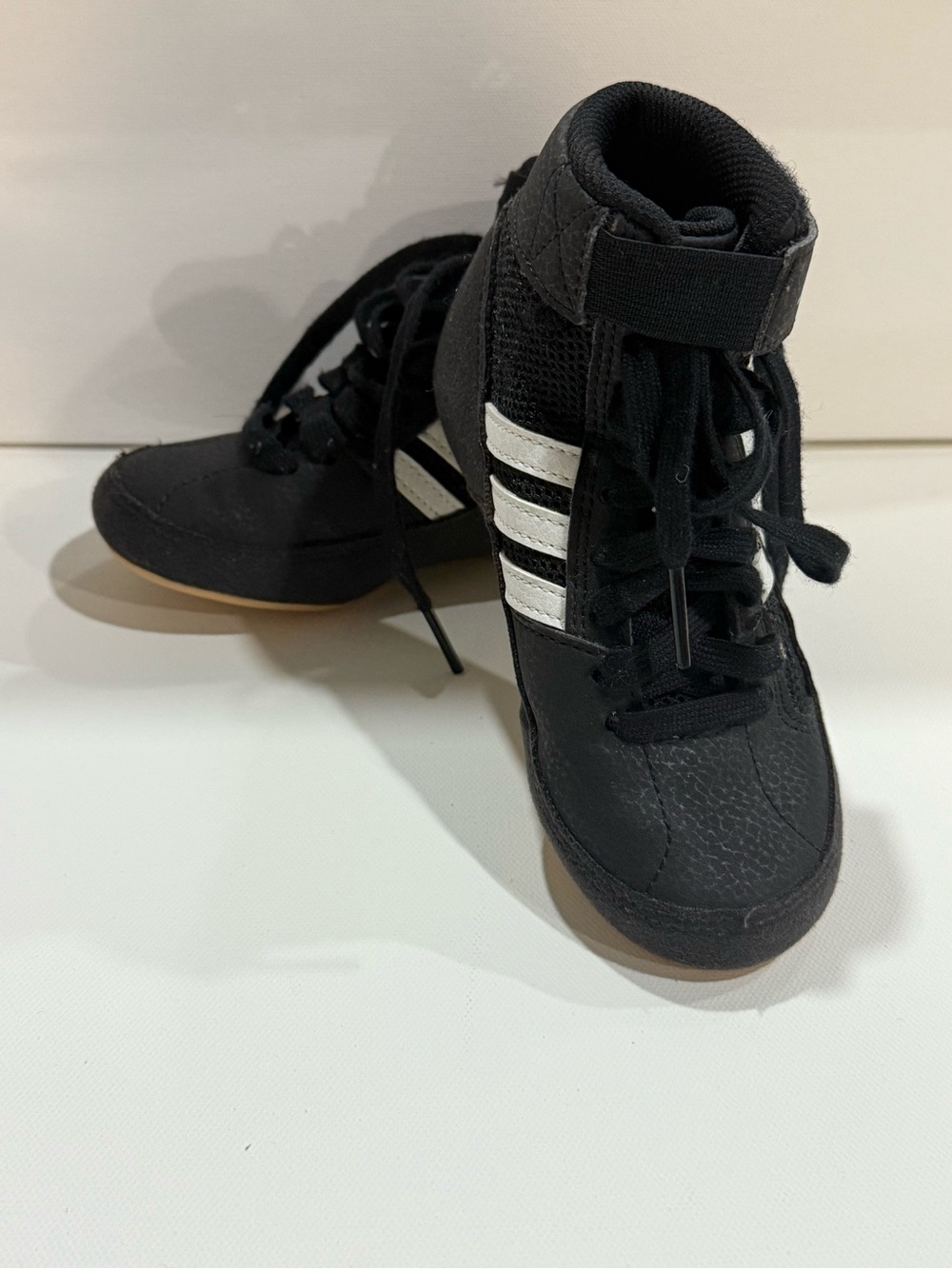 adidas Black and White Kids High-Top Sneakers